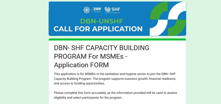 DBN and SHF Launch New Training and Funding Support Programme for Small Business