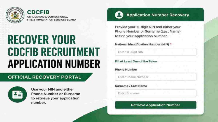 CDCFIB Recruitment Application Number