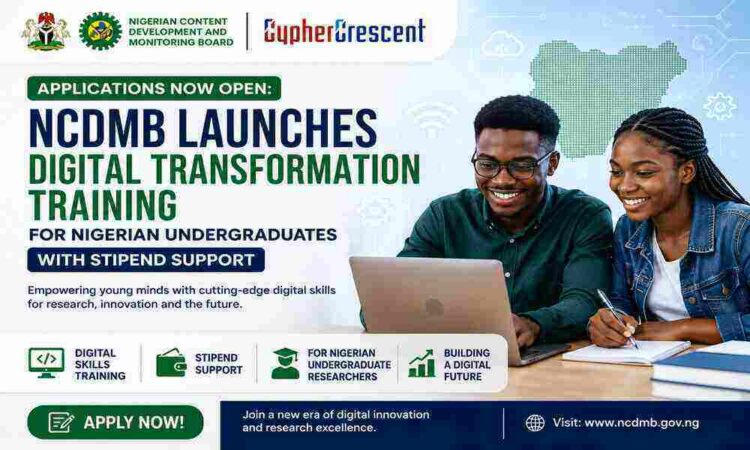 NCDMB Launches Digital Transformation Training for Nigerian Undergraduates with Stipend Support