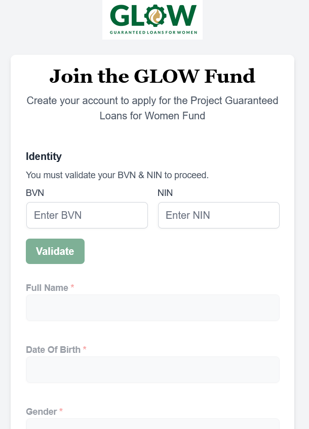 BOI GLOW Fund application portal 